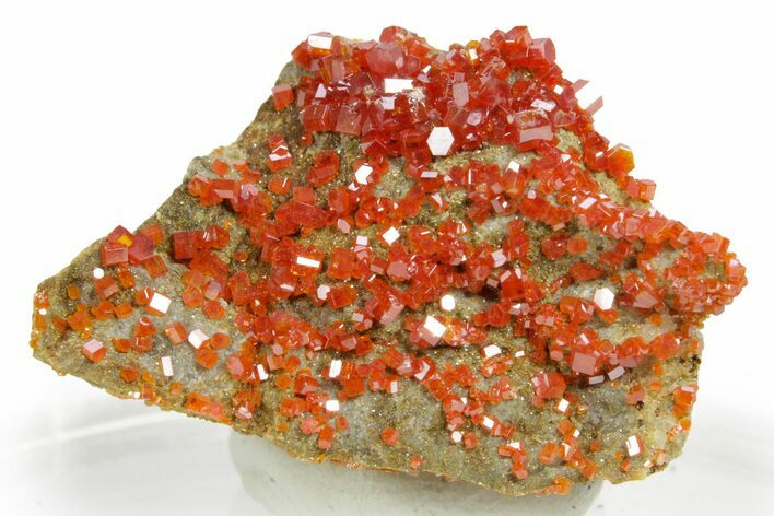 Glittering Ruby Red Vanadinite Crystals - Arizona #361551